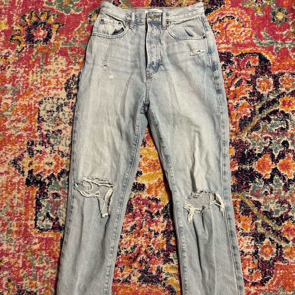 PacSun Light Blue Distressed Dad Jeans
